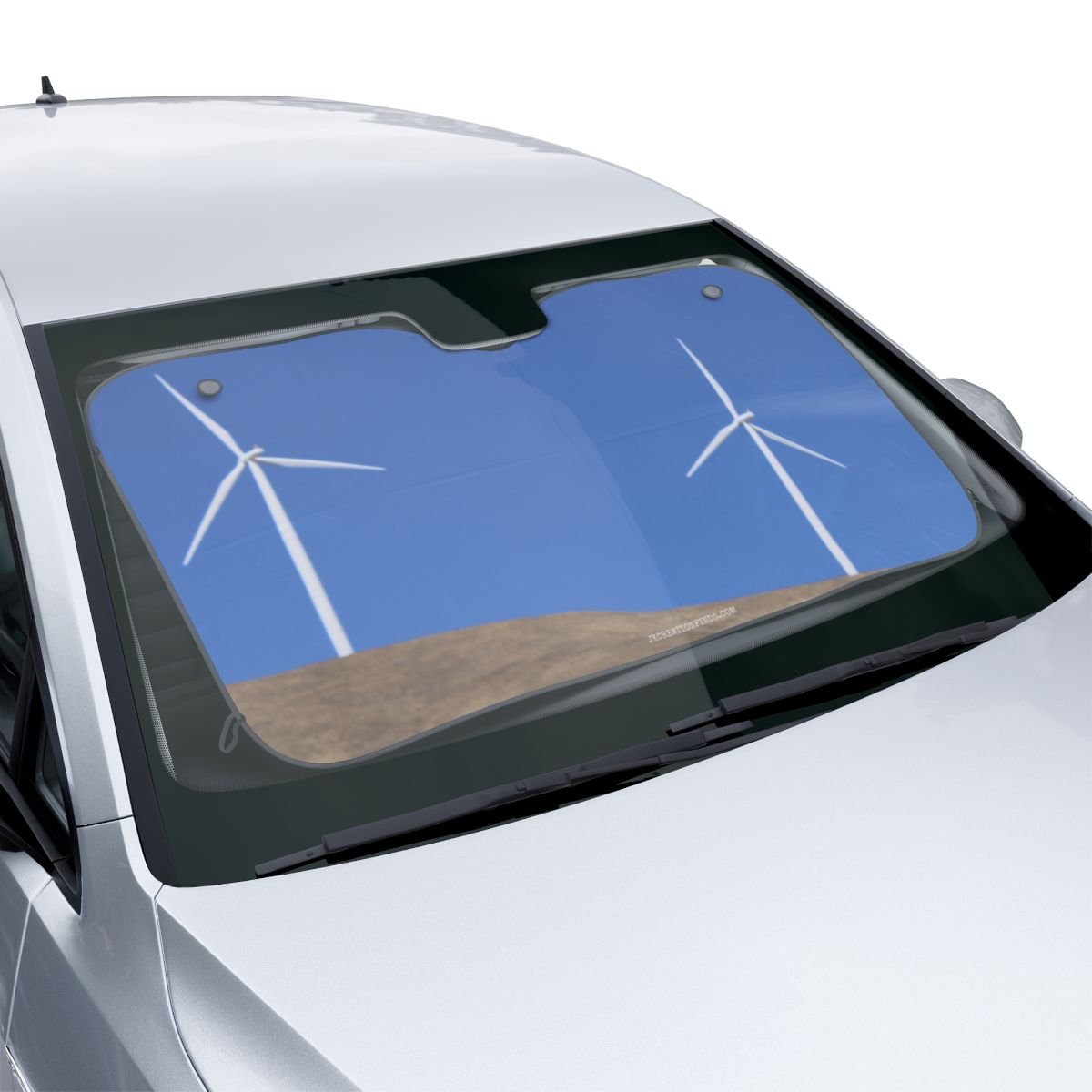 Wind Turbine Landscape Car Windshield Sunshade