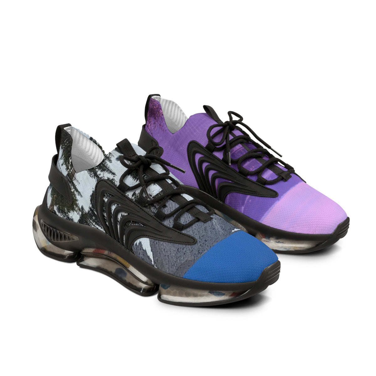 Stylish Two-Tone Sneaker Design with Unique Patterns