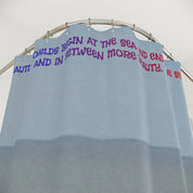 Inspirational Quote Blue Shower Curtain for Elegant Bathroom