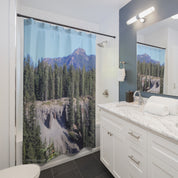 Majestic Mountain Forest Scenic Shower Curtain Product