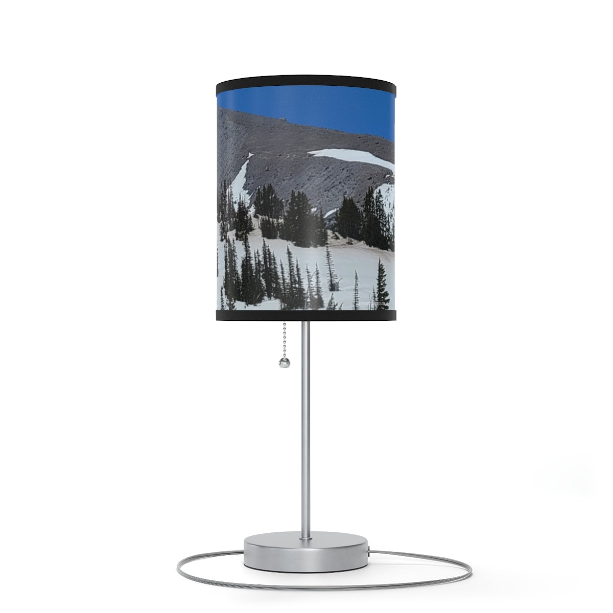 Mountain Landscape Table Lamp with Winter Scene