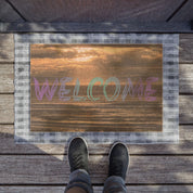 Welcome Rustic Wooden Floor Mat Stylish Home Decor