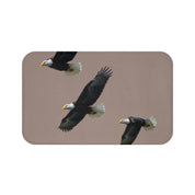 Soaring Bald Eagles in Flight Design Bath Mat