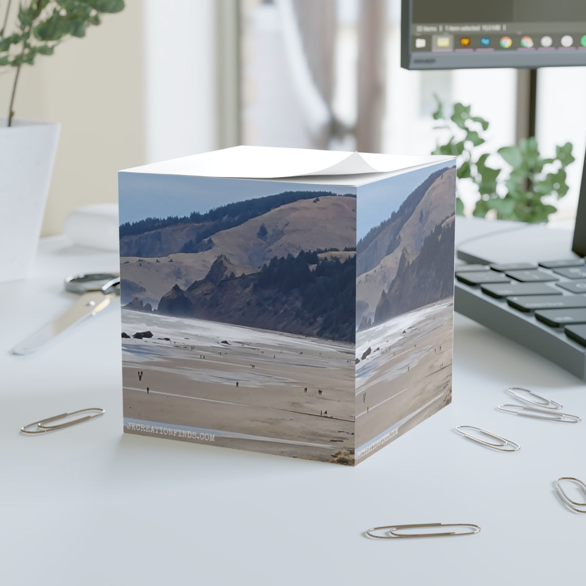 Coastal Landscape Beach Sticky Note Cube