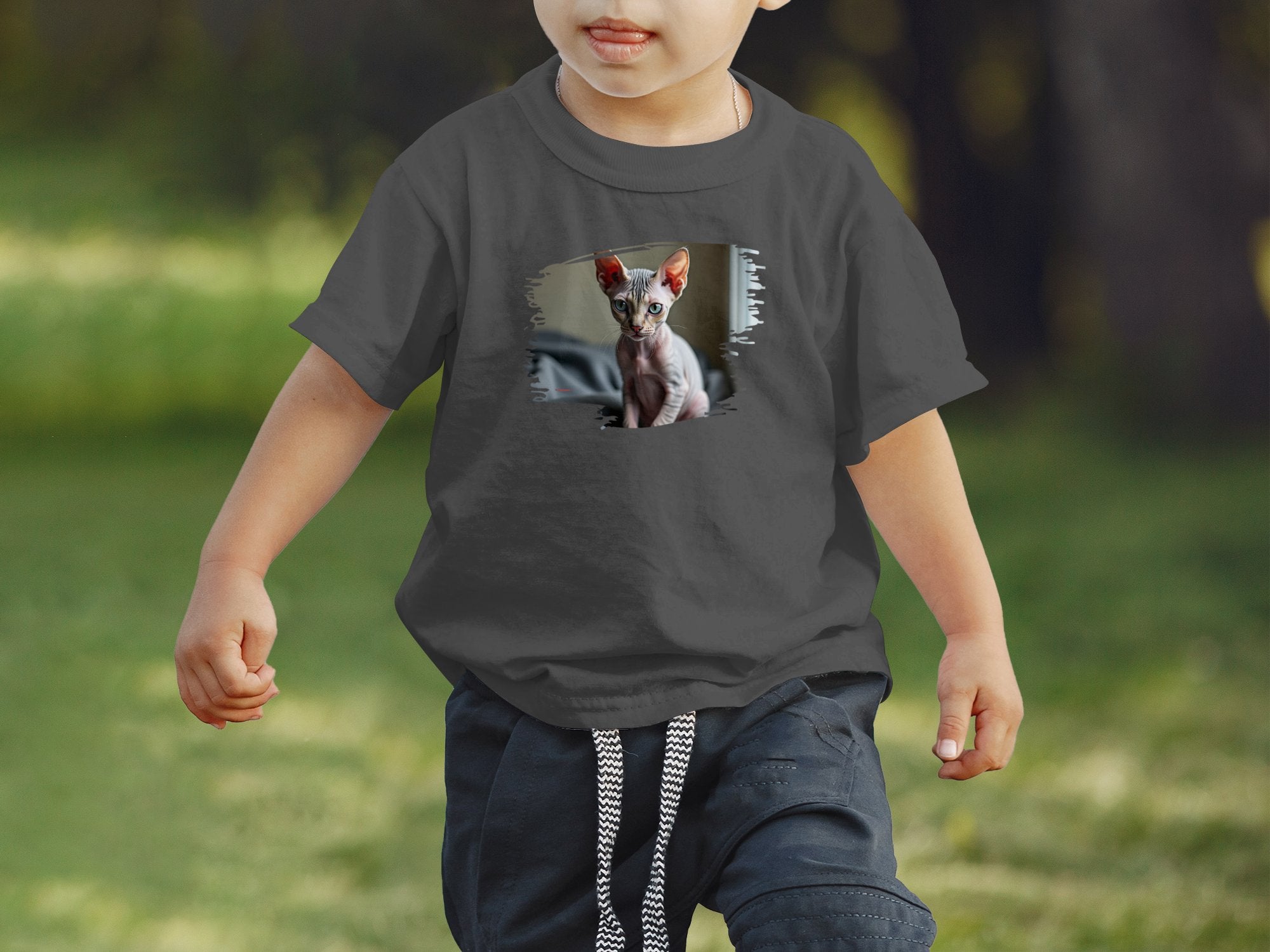 Cute Sphynx Cat Illustration T-Shirt, Unique Cat Lover Gift Tee
