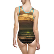 Sunset Ocean View Print One-Piece Swimsuit