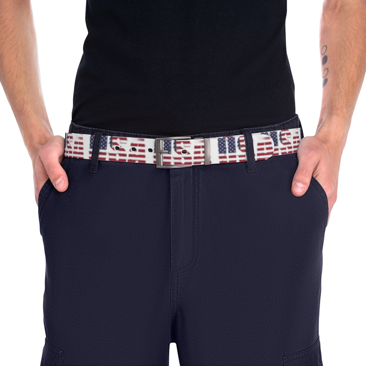 Stylish American Flag Patterned Men's Belt