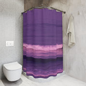 Purple and Pink Abstract Ocean Waves Shower Curtain