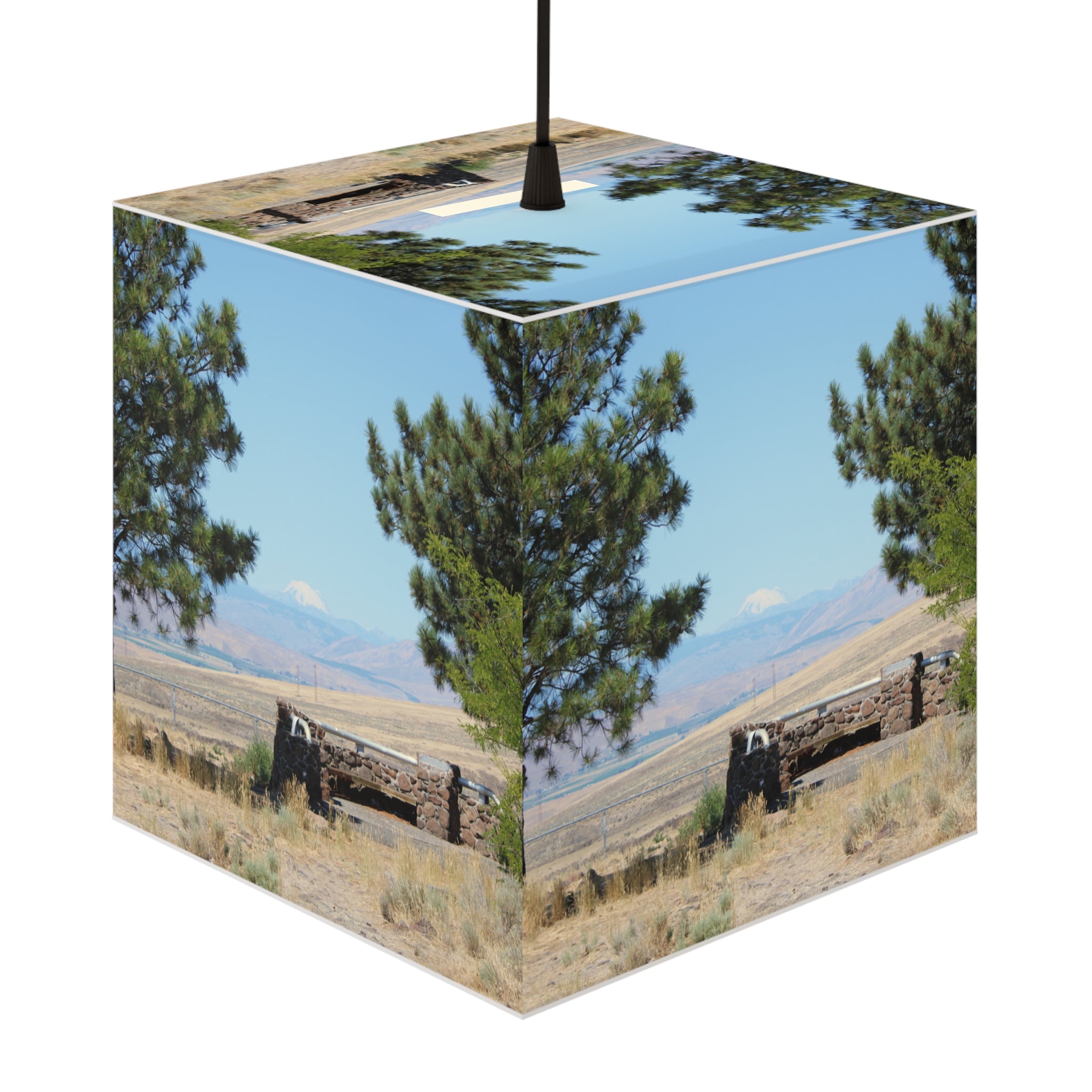 Pine Tree Mountain Vista Blue Sky Stone Rail product type