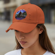Distressed Orange Cap with Hunting Graphic Baseball Cap product type