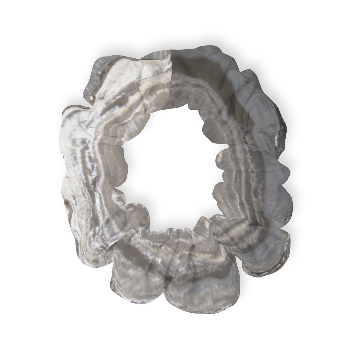 Elegant Marble Pattern Gray Hair Scrunchie Accessory