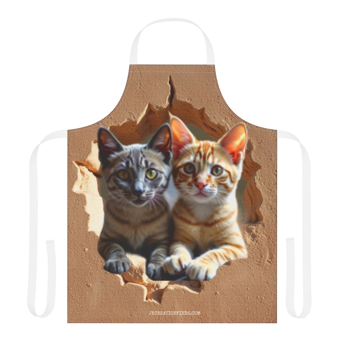 Adorable Cats Peeking Through Wall Apron Perfect for Cat Lovers