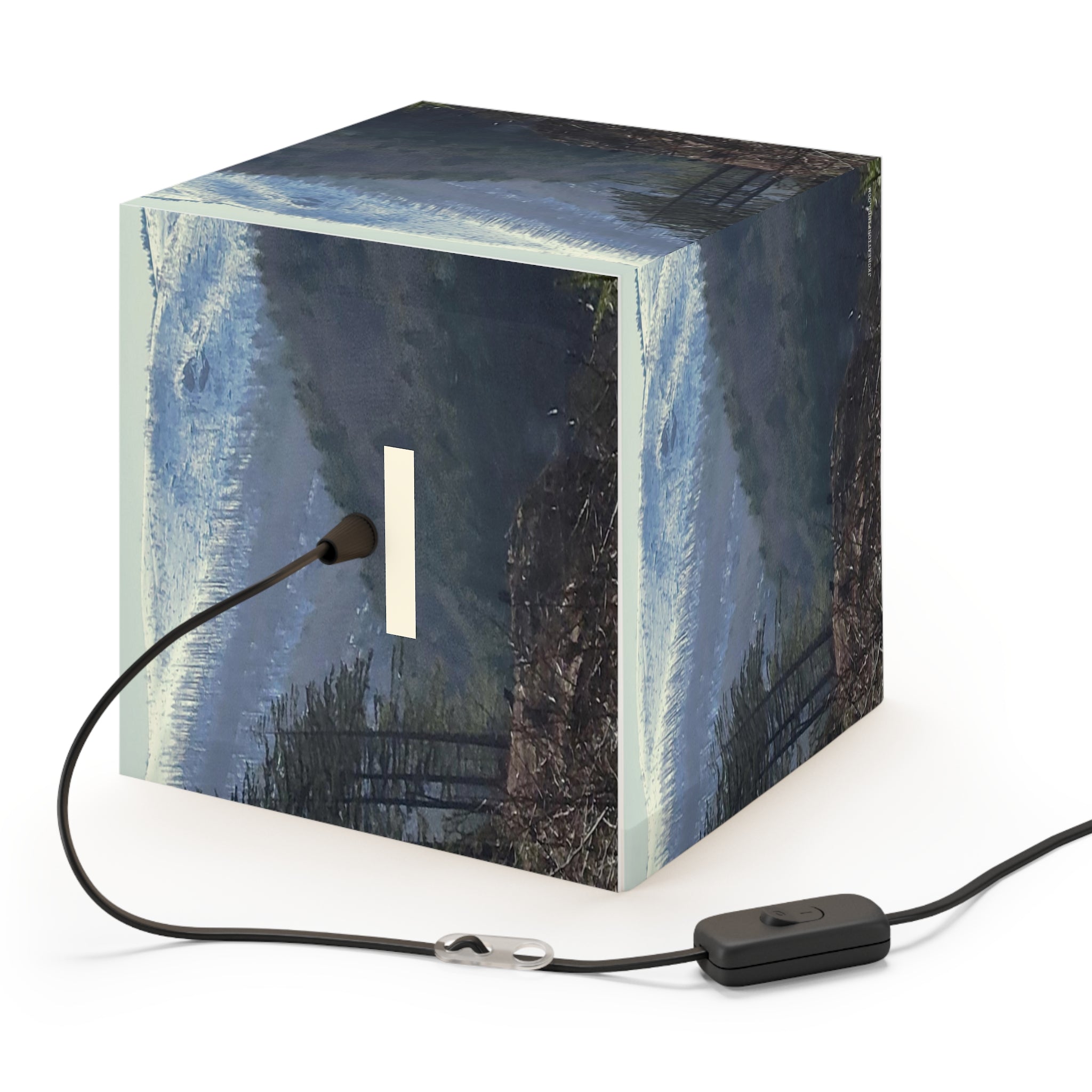 Scenic Blue Landscape Art Cube Light Box product type