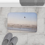 Serene Ocean View Bath Mat with Birds Design