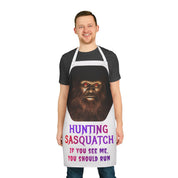 Hunting Sasquatch Funny Quote Apron with Bigfoot Design