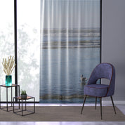 Ocean View Window Curtain, Coastal Living Room Decor, Seagull Beach Scene, Relaxing Beach Theme, Nautical Decor, Sea Waves Art