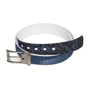 Dark Blue Patterned Belt with Buckle Accessory