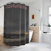 Dark Ocean Scene with Text Shower Curtain Decor