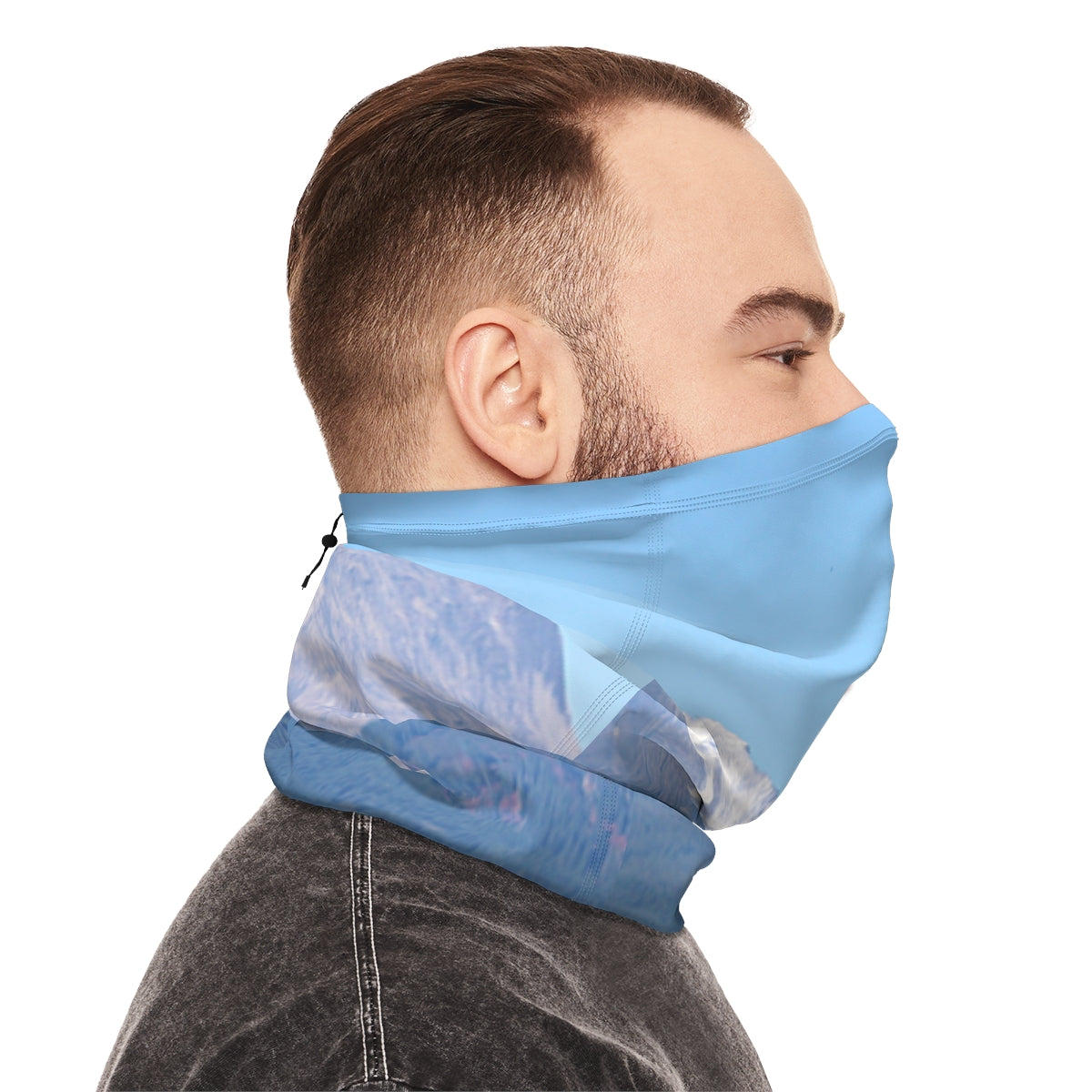 Blue Mountain Print Neck Gaiter for Outdoor Activities