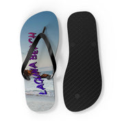 Flip-flops with "Laguna Beach" text, featuring a beach scene.