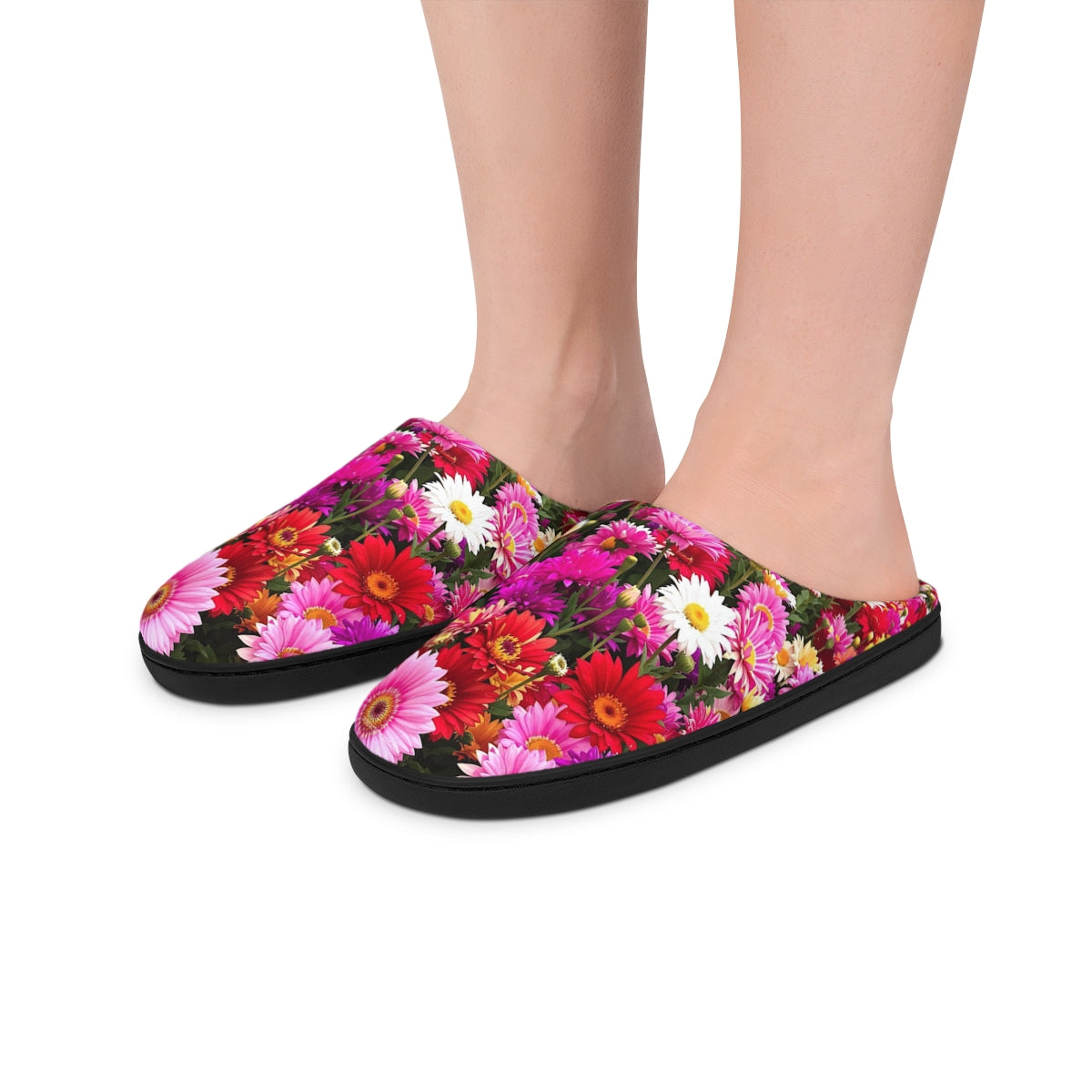 Vibrant Floral Pattern Cozy Indoor Slide Slipper