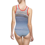 Ocean Waves Print One Piece Swimsuit ideal for Beach Days