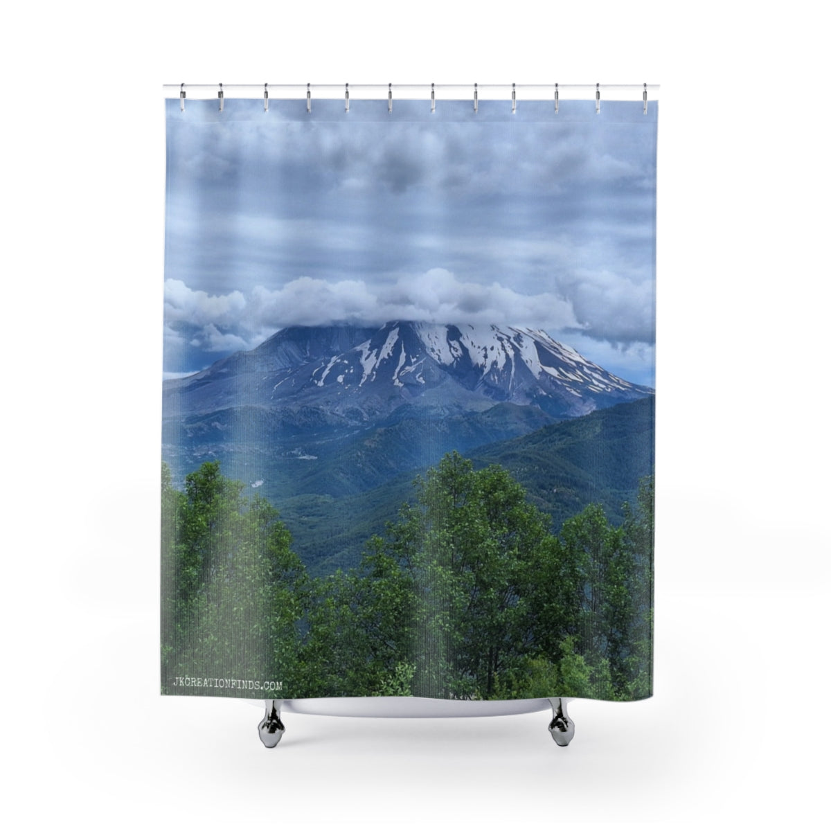 Majestic Mountain Scenery Shower Curtain Product