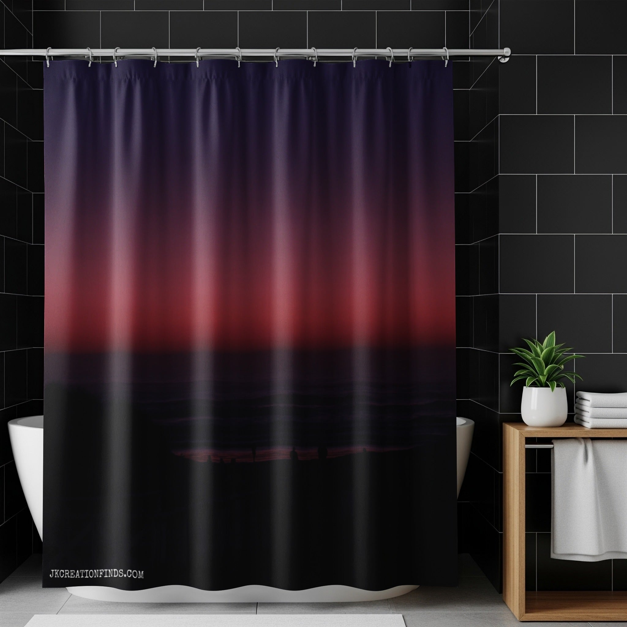 Gorgeous Sunset Design for Your Modern Shower Curtain