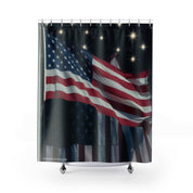 American Flag and Stars Design Shower Curtain