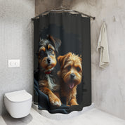 Cute Playful Puppies Print Shower Curtain Product
