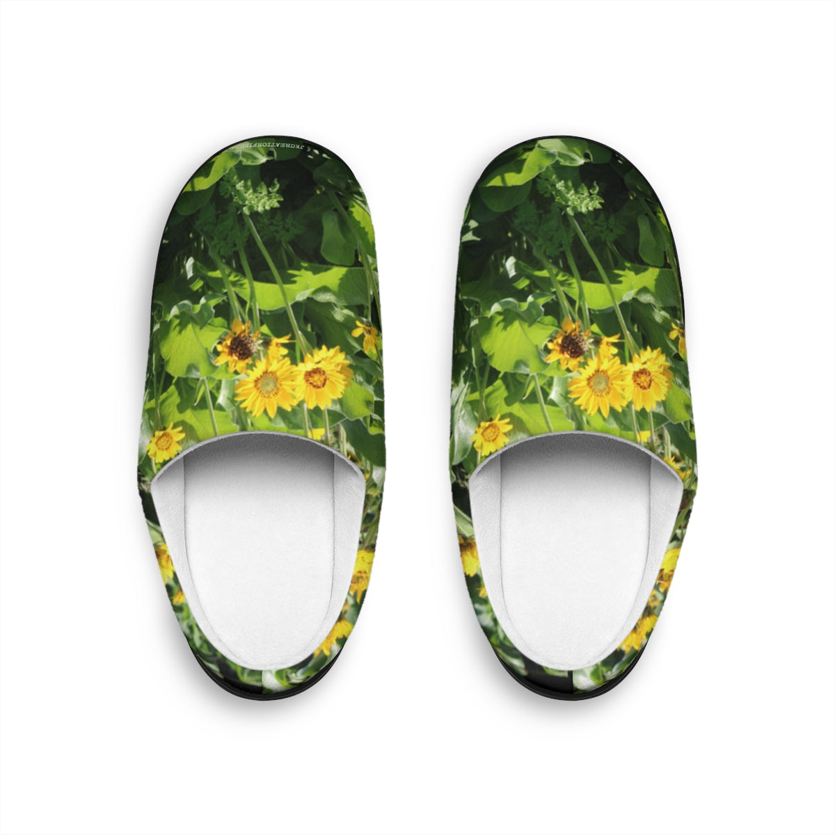 Sunflower Garden Printed Cozy Indoor Slippers