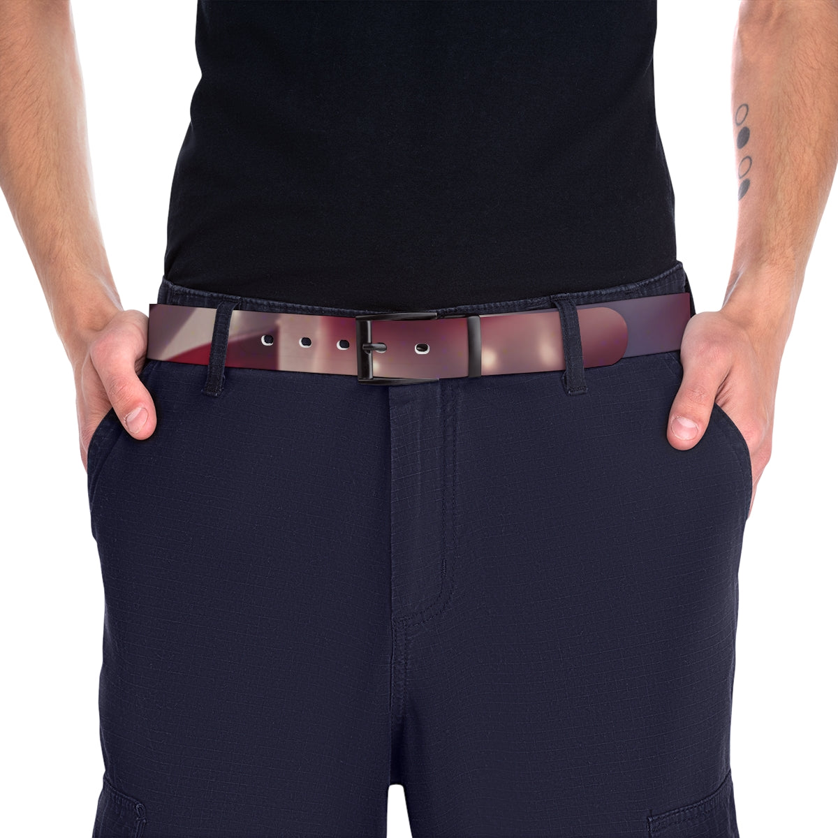 Stylish Maroon Leather Belt Accessory for Men