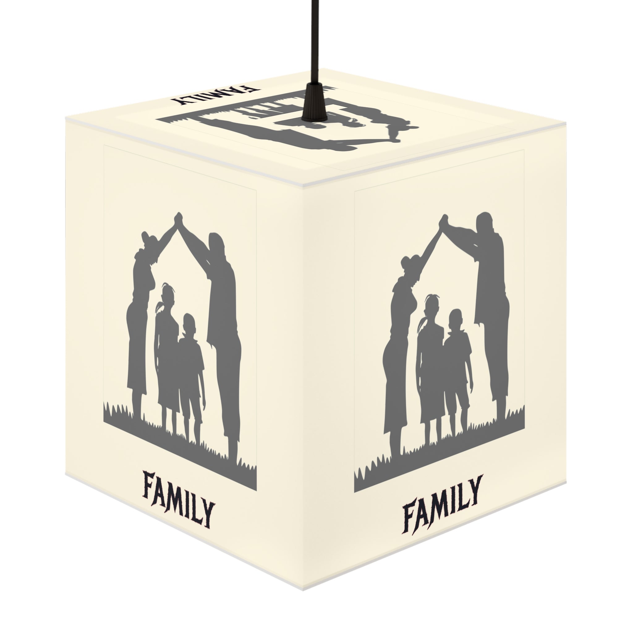 Family Silhouette Cube Design Pendant Light product type