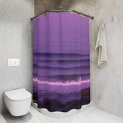 Tranquil Purple Ocean Waves Shower Curtain