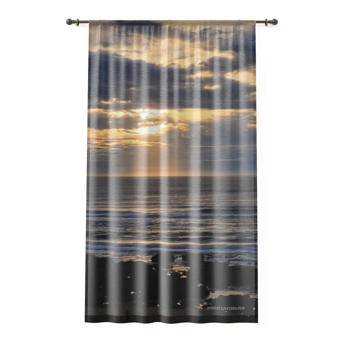 Stunning Ocean Sunset Print Curtain