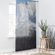 Snowy Mountain Window Curtain, Winter Mountain View, Nature Inspired Room Decor, Landscape Photography Curtain, Mountain Range Scenic View