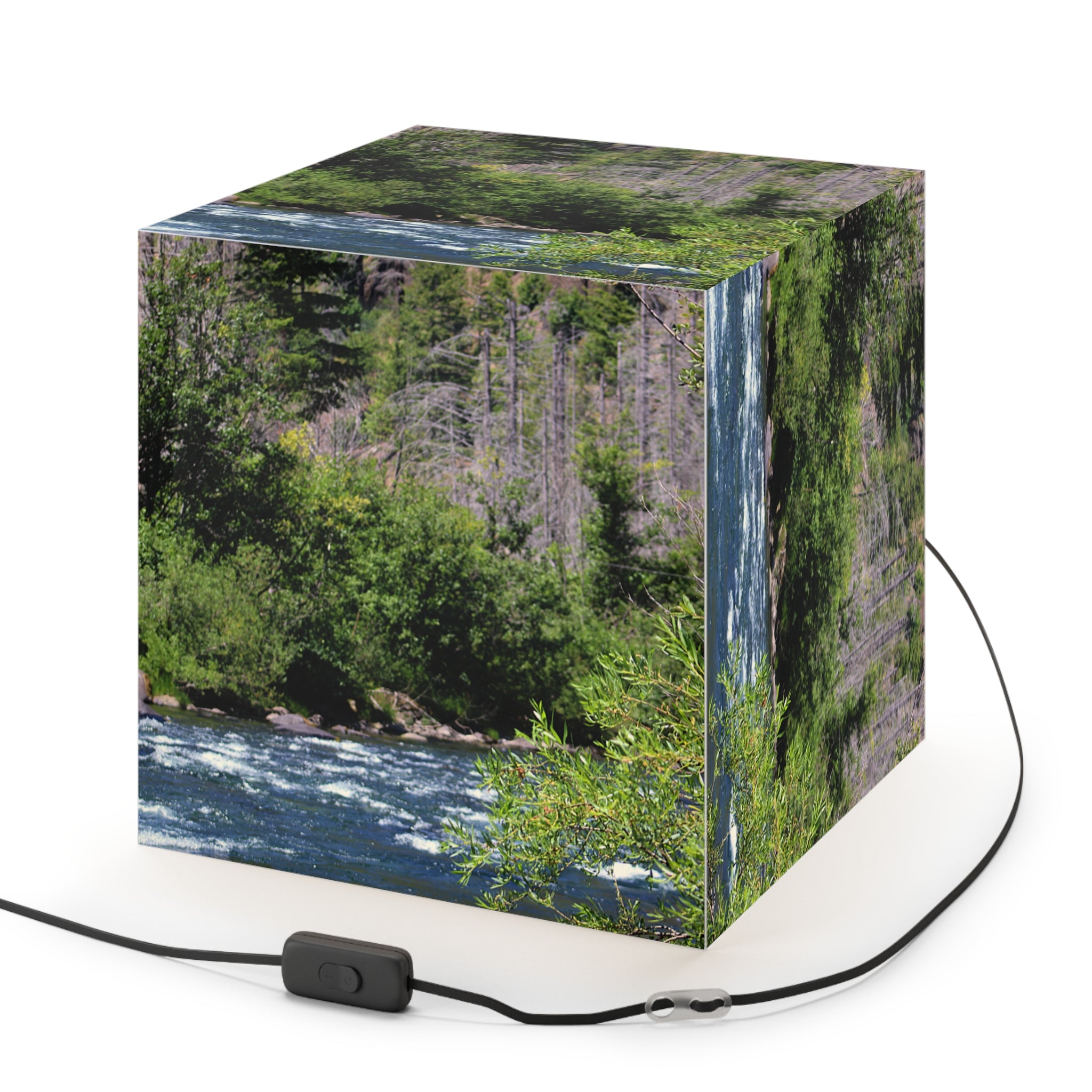 River Water Forest Trees Greenery Cube product type