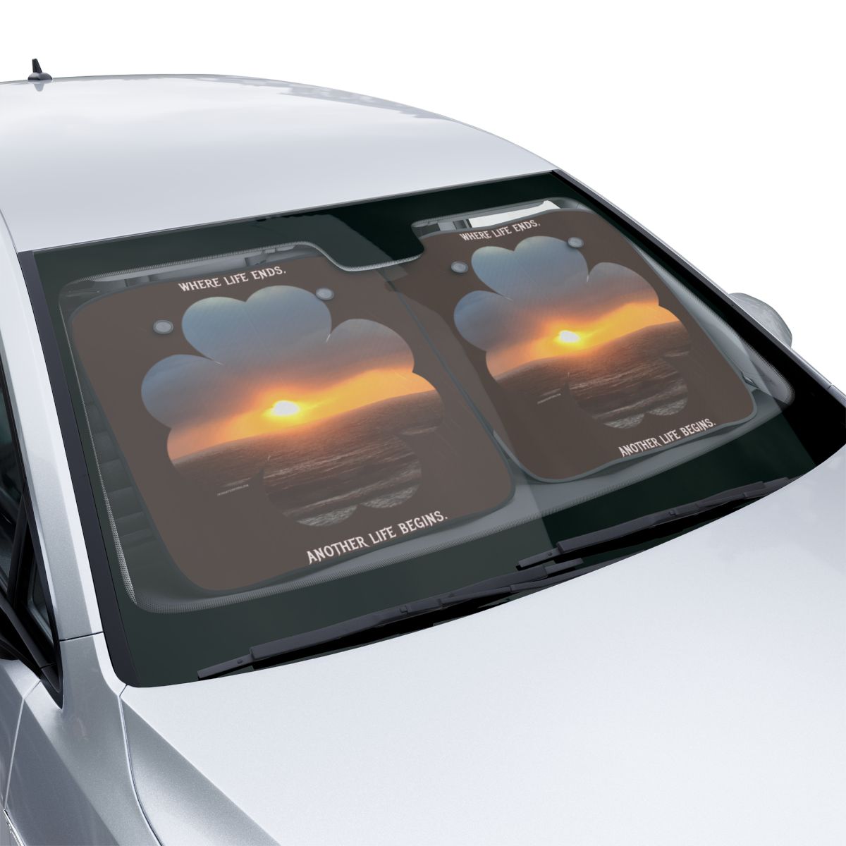 Sunset Scene Car Windshield Sunshade Accessory