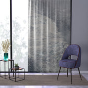 Glacier Window Curtain, Frozen Landscape Drapes, Mountain Range Decor, Abstract Scenic Curtains, Grey Nature Art, Modern Window Coverings