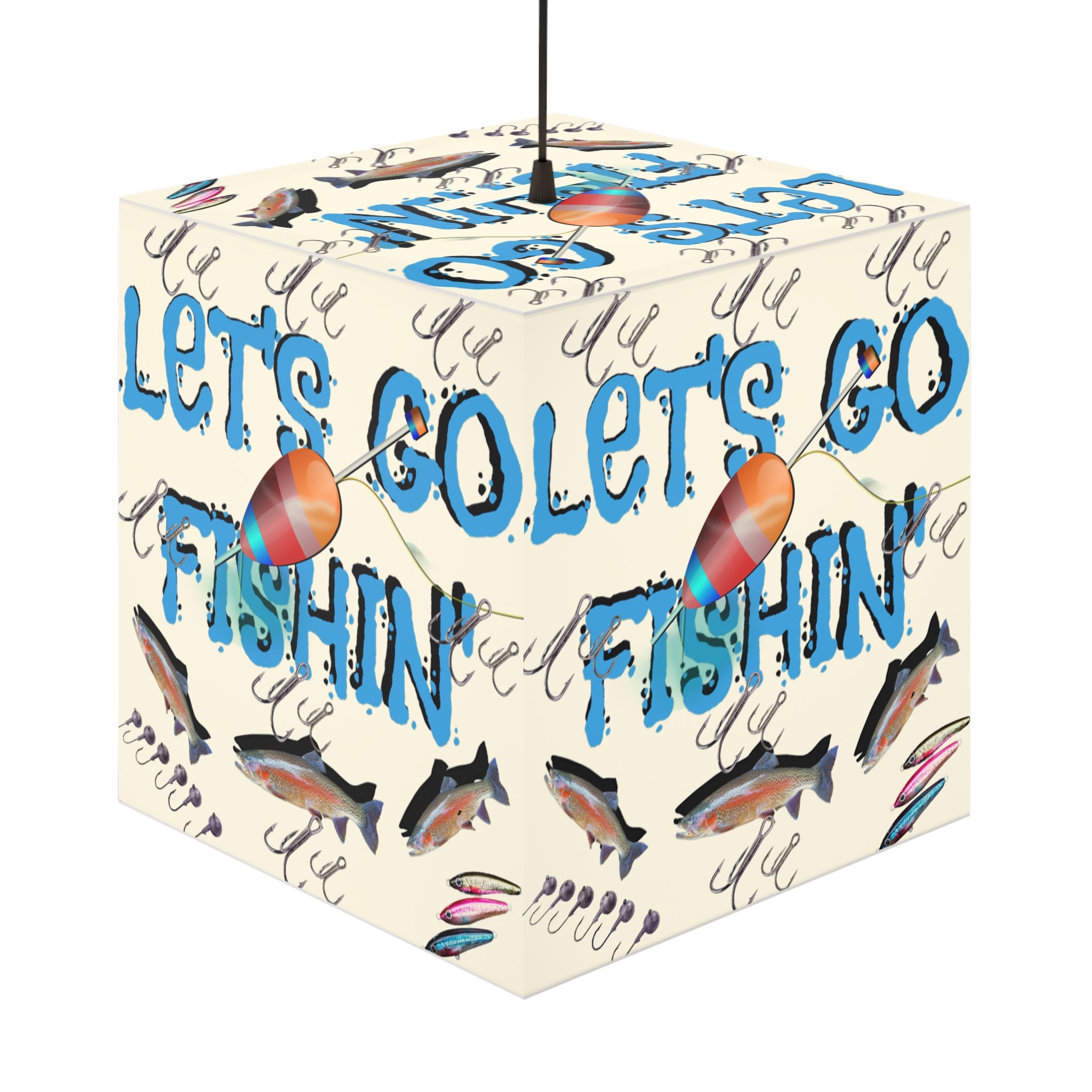 LET'S GO FISHIN Fish Bobber Lures Hooks Design product type