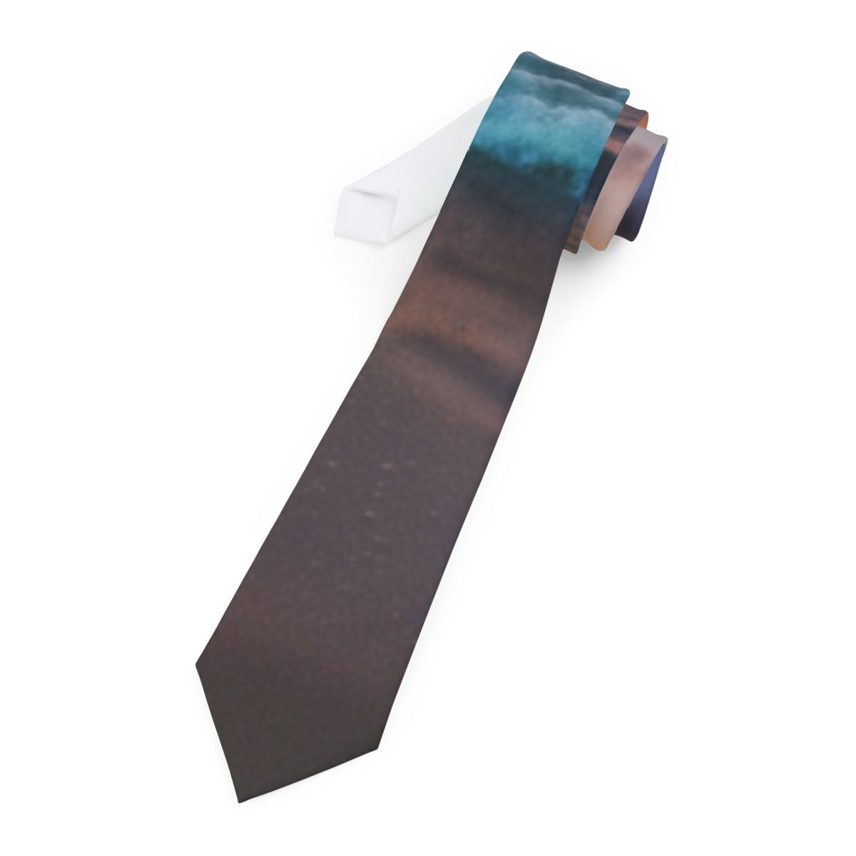 Abstract Blue and Brown Design Necktie for Formal Events