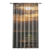 Beautiful Ocean Sunset curtain with Clouds and Sunlight