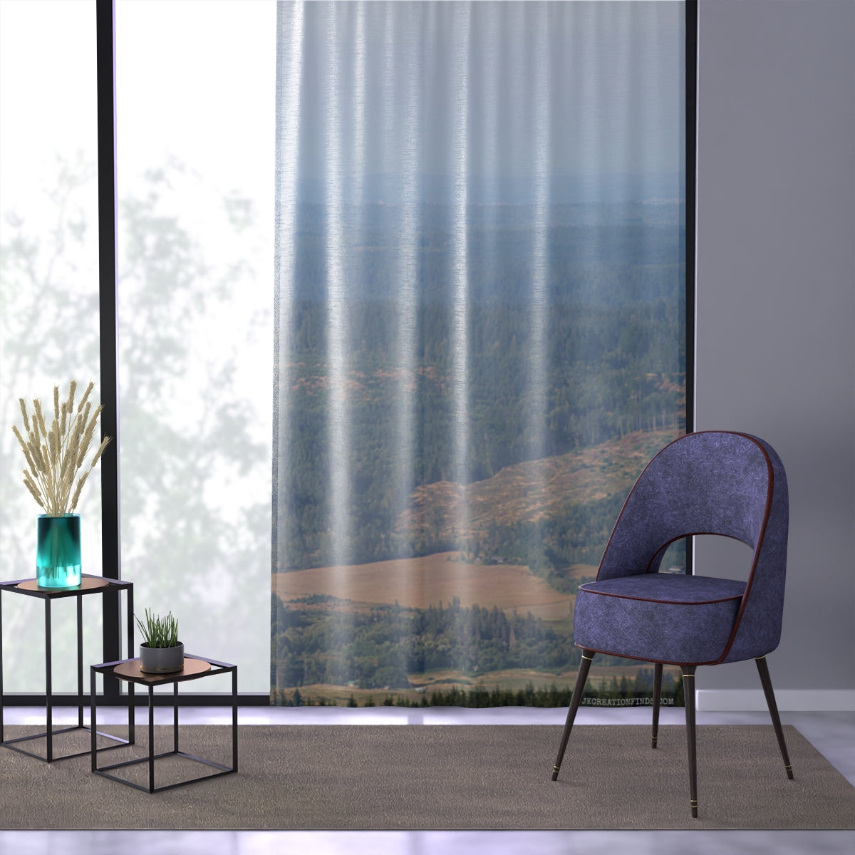 Aerial View Window Curtain, Forest Canopy, Mountains, Nature Inspired Decor, Landscape Curtains, Scenic Window Treatment, Greenery Window