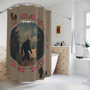 Bigfoot Forest Silhouette Design Shower Curtain