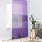 Purple River View Window Curtain, Scenic Landscape Window Treatment, Calming Home Decor, Lake House Window Curtain, Serene River Window