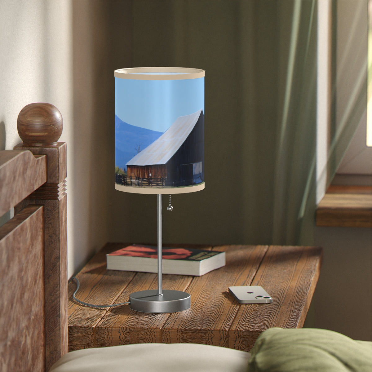 Charming Barn Scene Table Lamp Adds Rustic Touch