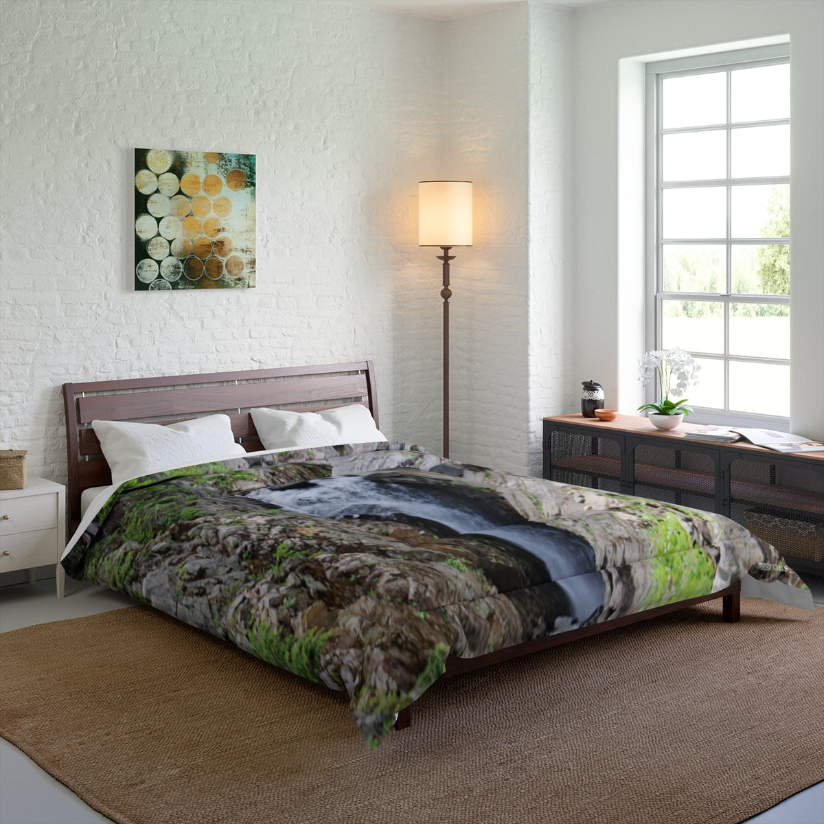 Scenic Nature Waterfall Print Bedding Set Product
