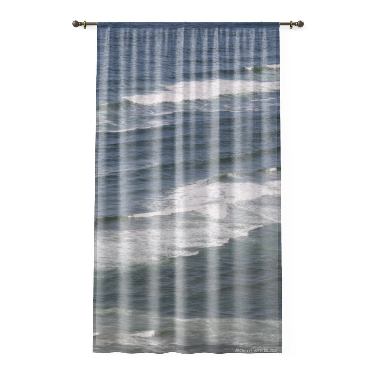 Ocean Waves Window Curtain, Coastal Home Decor, Sea Scape Curtain, Beach House Decor, Nautical Decor, Wave Art Print, Ocean View Curtain