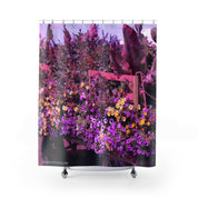 Colorful Flower Cart with Lush Plants Shower Curtain