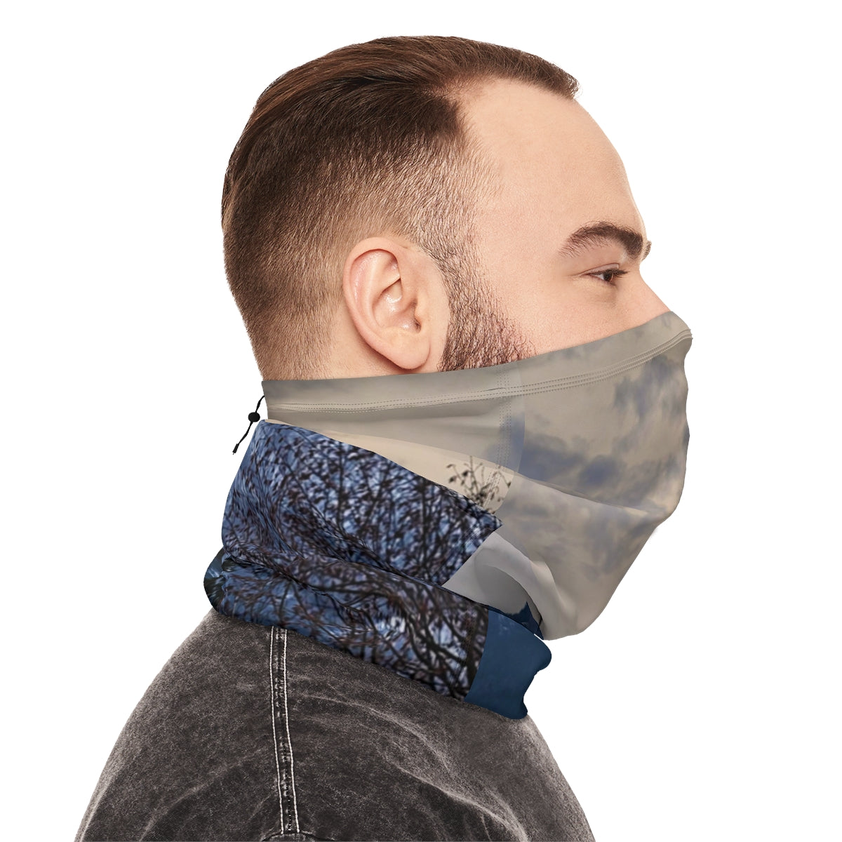 Multifunctional Neck Gaiter with Nature Scene Accessory